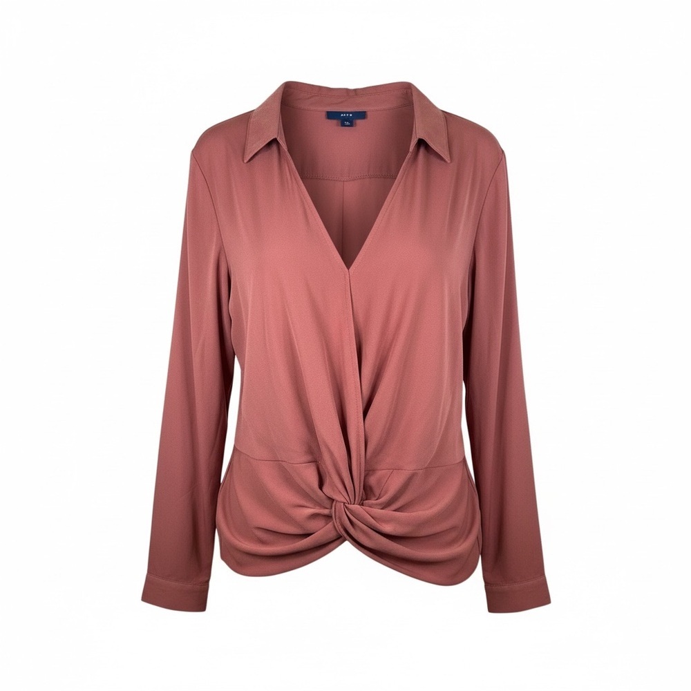 Apt. 9 Mauve Twist Front Blouse